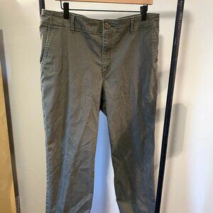 Loft Green Khaki Pants, The Perfect Straight, Size 14